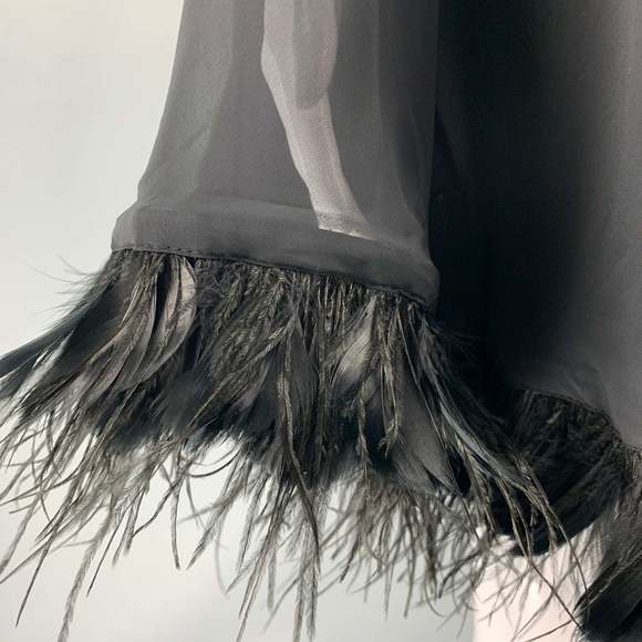 MAC DUGGAL Black Polyester Sheer A-Line Dress - Picture 2 of 8